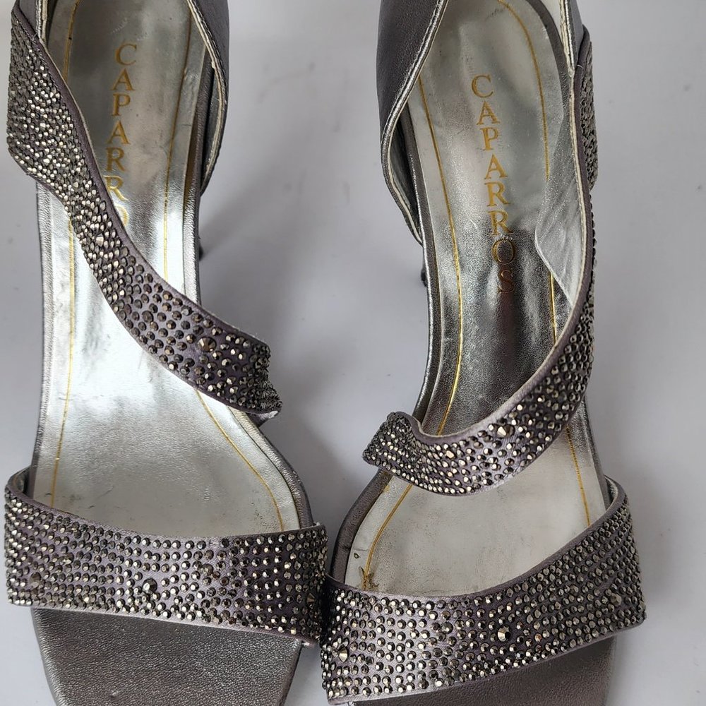 Silver/Rhinestone Strappy Evening Shoe